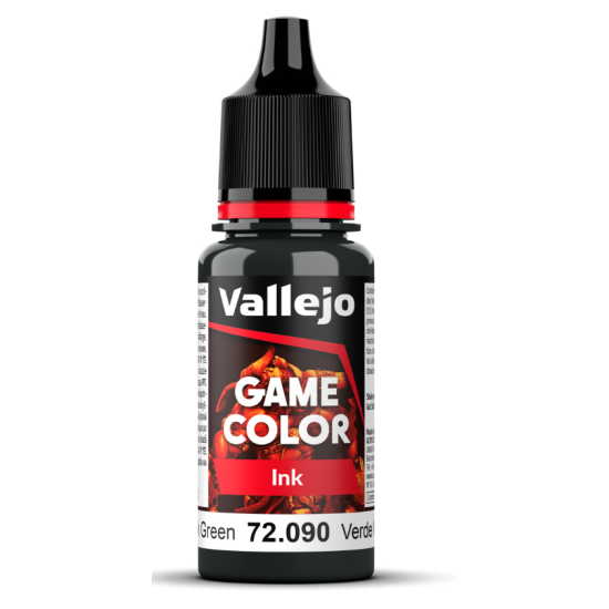 Vallejo Game Color 72.090 Black Green Ink, 18 ml